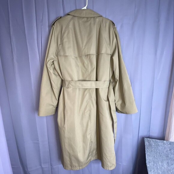 Vtg Andhurst Trench Coat Mens 42R Khaki Borg Zip Out Faux Fur Pile Lining USA - Picture 8 of 16